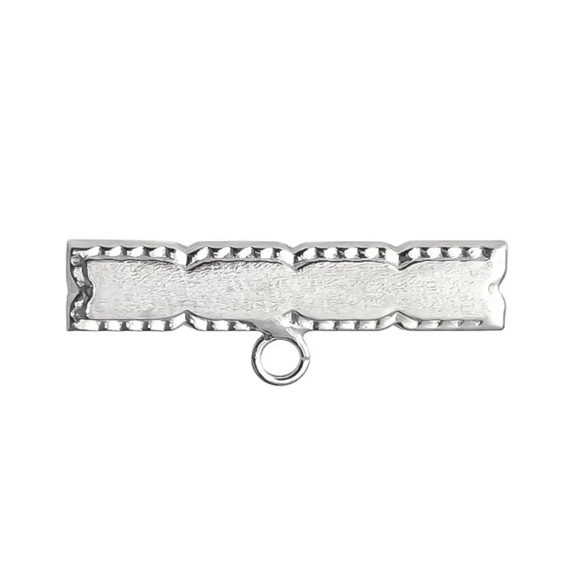 Alfiler Plata Ley 925m broche bebé 3 cm. forma rectangular laterales