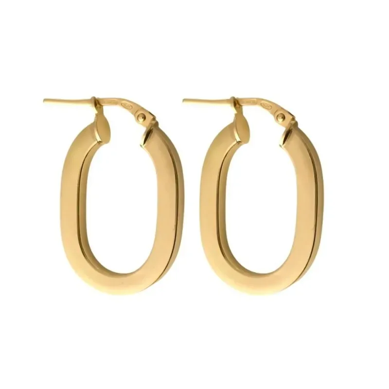 Aros Pendientes en Plata Ley 925m chapados en oro de 22 mm. con 3 mm.