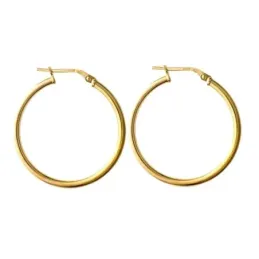 Aros Pendientes en Plata de Ley 925m chapados en oro 25 mm. diámetro