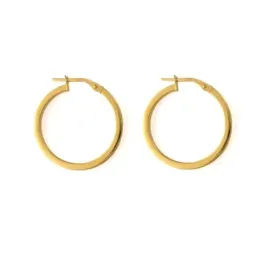 Aros Pendientes en Plata de Ley 925m chapados en oro con 15 mm. diáme