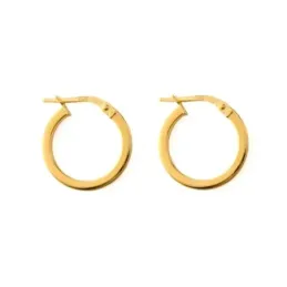 Aros Pendientes en Plata de Ley 925m chapados en oro con 12 mm. diáme