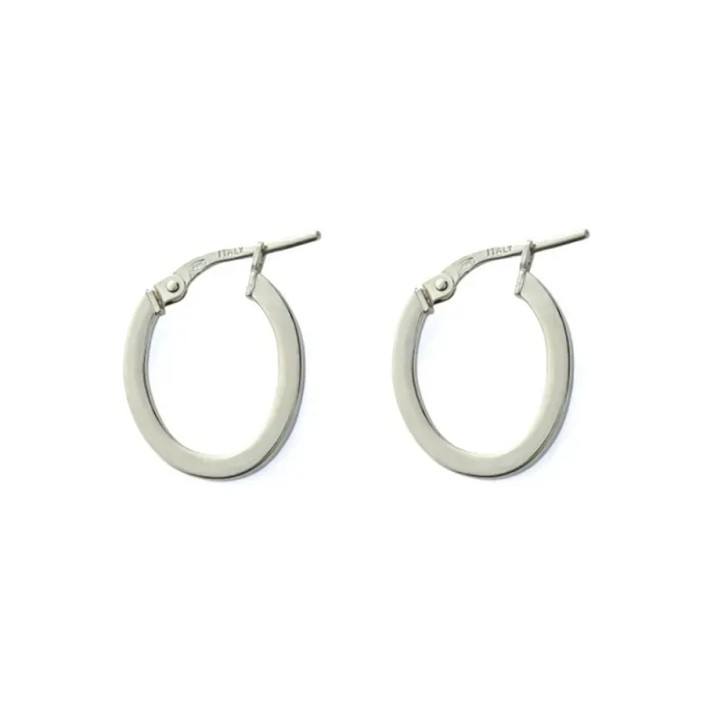 Aros Pendientes en Plata de Ley 925m ovalados de 17 mm. y 2 mm. de es