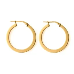 Aros Pendientes en Plata de Ley 925m chapados en oro con 25 mm. y 2.5