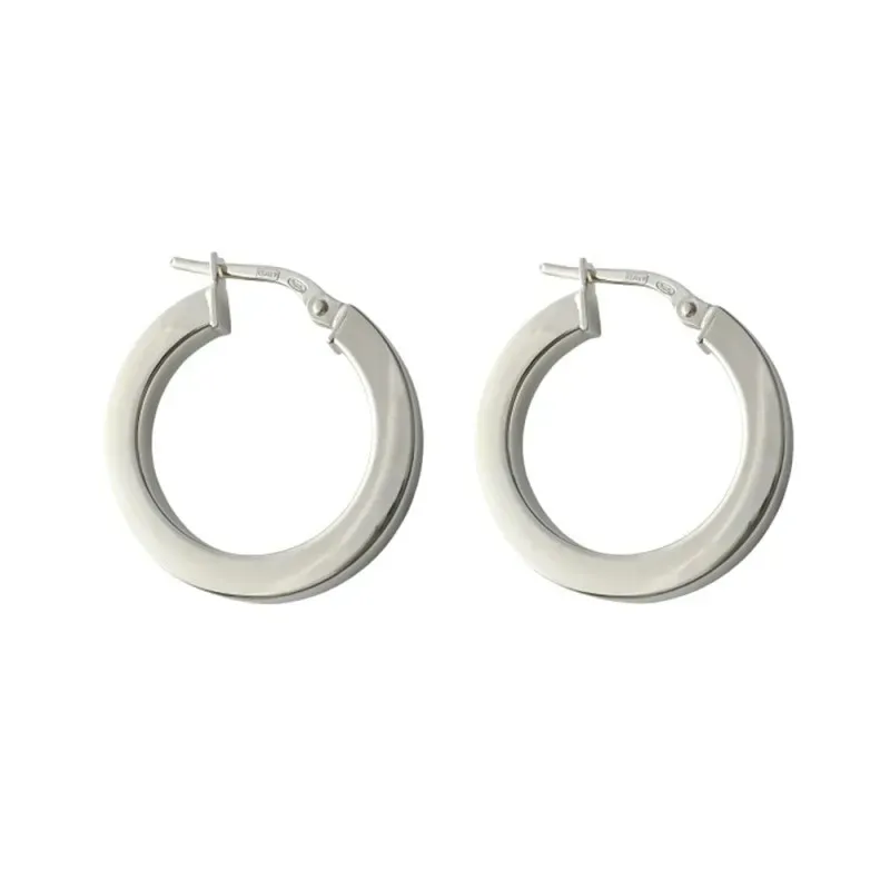 Aros Pendientes en Plata de Ley 925m con 21 mm. y 3 mm. de espesor