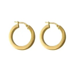 Aros Pendientes en Plata de Ley 925m chapados oro con 21 mm. y 3 mm.