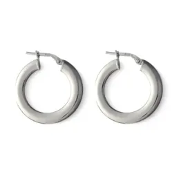 Aros Pendientes en Plata de Ley 925m con 23 mm. lisos 4 mm. de ancho