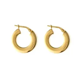 Aros Pendientes en Plata de Ley 925m chapados oro con 18 mm. 4 mm. de