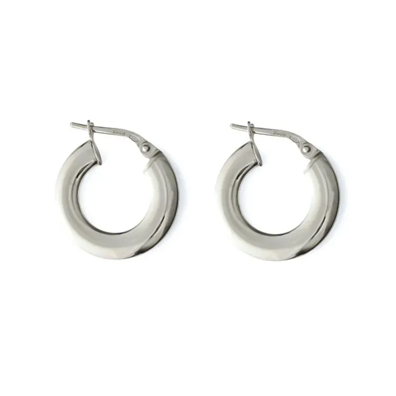 Aros Pendientes en Plata de Ley 925m con 18 mm. 4 mm. de ancho y 2 de