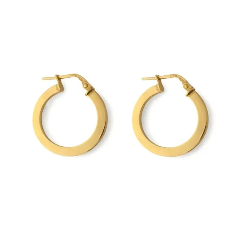 Aros Pendientes en Plata de Ley 925m chapados en oro con 20 mm. y 2.5