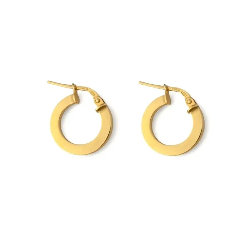 Aros Pendientes en Plata de Ley 925m chapados en oro con 15 mm. y 2.5