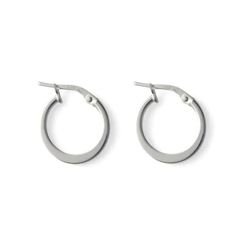Aros Pendientes en Plata de Ley 925m planos con 15 mm.