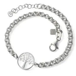 Árbol de la Vida Pulsera Amuleto en Plata de Ley 925m 17 cm. cadena h
