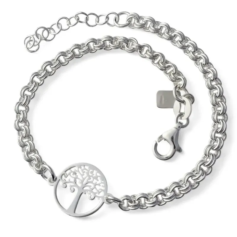 Árbol de la Vida Pulsera Amuleto en Plata de Ley 925m 17 cm. cadena h