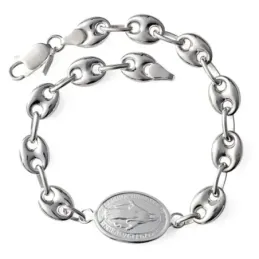 Virgen Milagrosa Pulsera en Plata Ley 925m 20 cm. calabrote 10 x 8 mm