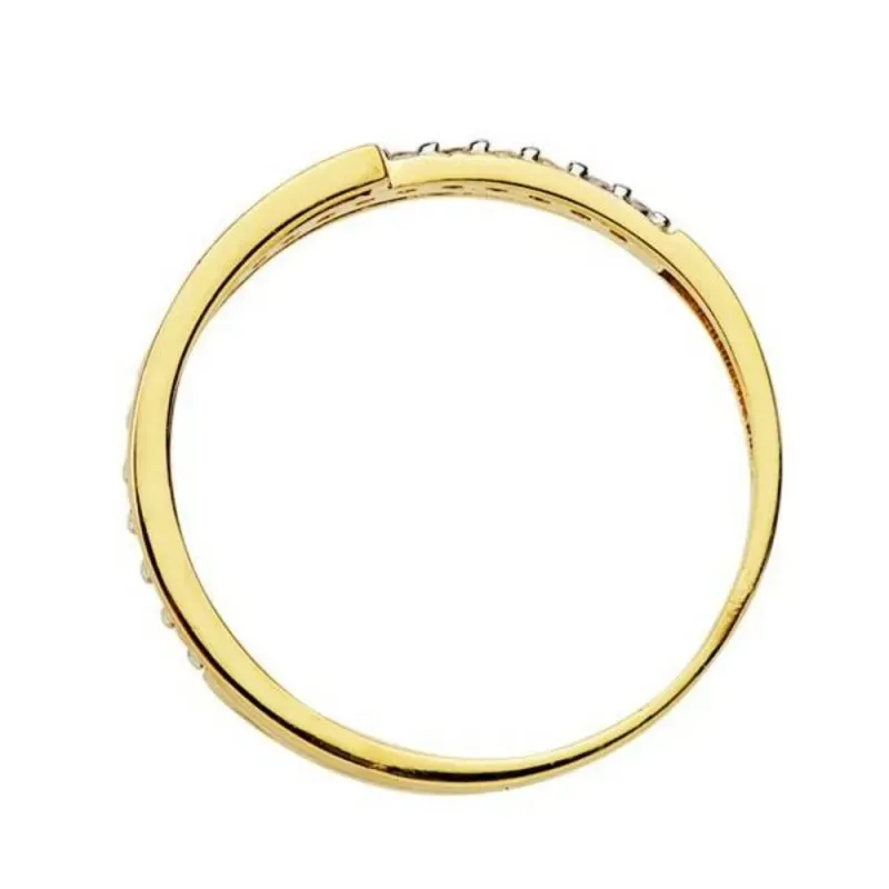 Sortija oro bicolor 18k 19 circonitas [7538]