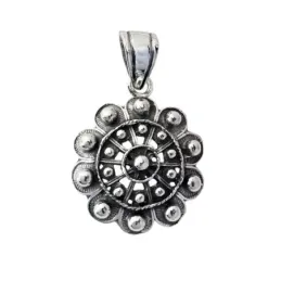 Colgante plata ley 925m 24mm. liso oxidado charro [AA7575]