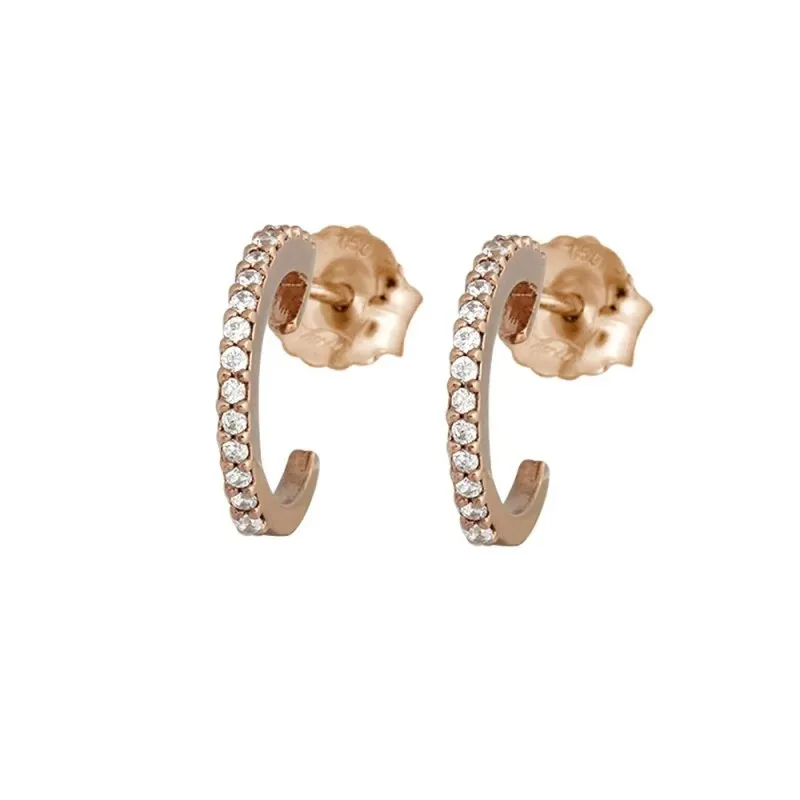 Pendientes Oro Amarillo 18k modelo Viena (32 diamantes 1,00mm. 0,23cts.) Medida 12mm.
