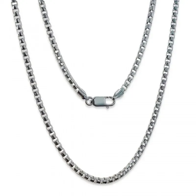 Cadena Plata Ley 925m veneciana 60 cm. ancho 3 mm.