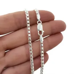 Cadena Plata Ley 925m veneciana 50 cm. ancho 3 mm.