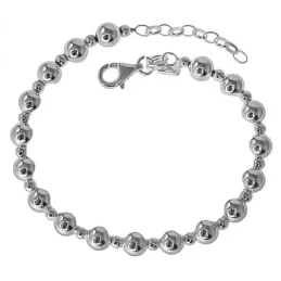 Pulsera plata Ley 925m combinada bolas 6mm. y 3mm. 19cm. [AB3550]