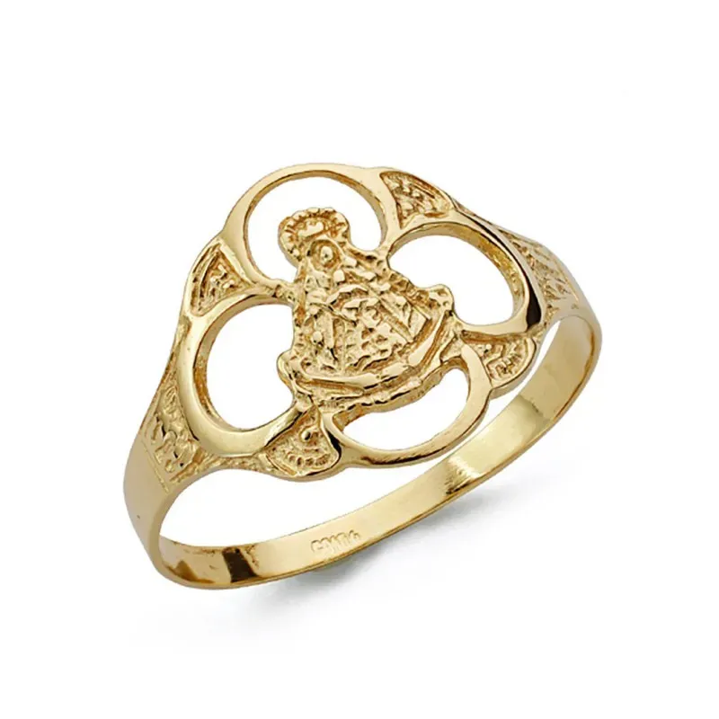 Sortija oro 18k Virgen del Rocío pandereta [AA0680]