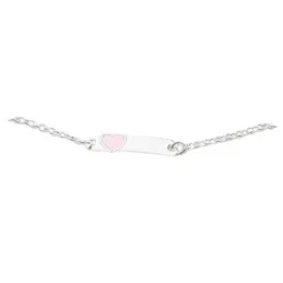 Esclava Plata Ley 925m niña 15 cm. cadena rolo detalle corazón esmalt