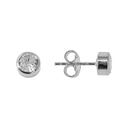 Pendiente plata ley 925m 8mm. circonita blanca [AA9223]