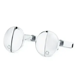 Gemelos oro blanco 18k hombre 15 mm. redondos circonitas combinadas l