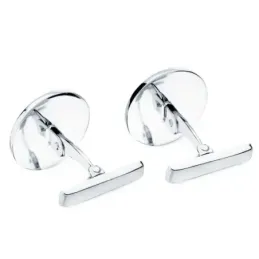 Gemelos oro blanco 18k hombre 15 mm. redondos circonitas combinadas l