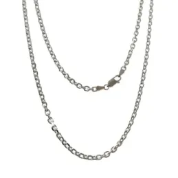 Cadena plata Ley 925m unisex 60 cm. forzada ancho eslabón 3.5 mm. mos