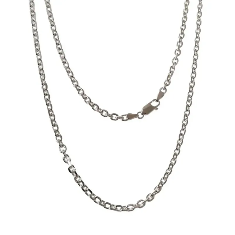 Cadena plata Ley 925m unisex 60 cm. forzada ancho eslabón 3.5 mm. mos