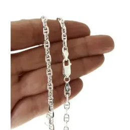 Cadena plata Ley 925m unisex 60 cm. modelo marina ancho eslabón 4.8 m