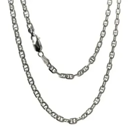 Cadena plata Ley 925m unisex 60 cm. modelo marina ancho eslabón 4.8 m