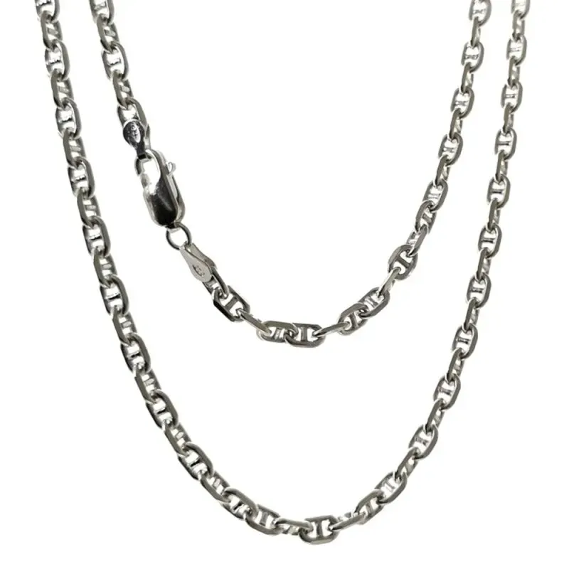 Cadena plata Ley 925m unisex 60 cm. modelo marina ancho eslabón 4.8 m