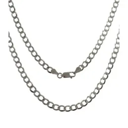 Cadena plata Ley 925m 60 cm. Barbada 1,20 mm. [AB3623]