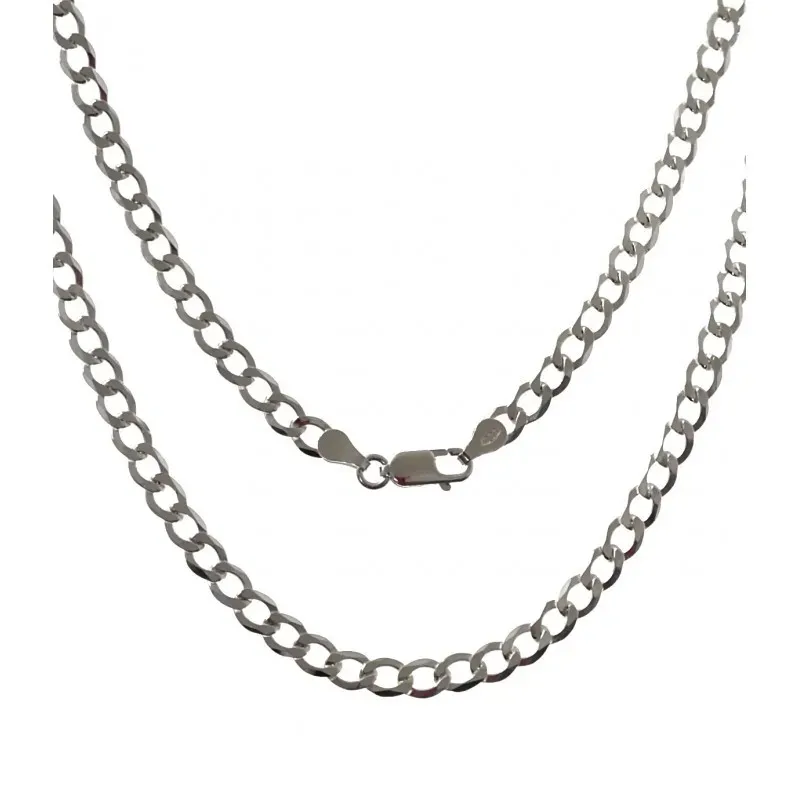Cadena plata Ley 925m 60 cm. Barbada 1,20 mm. [AB3623]