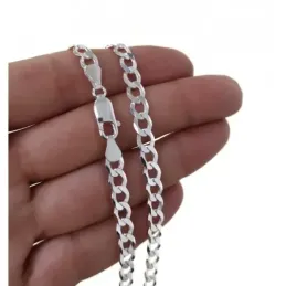 Cadena plata Ley 925m 60 cm. Barbada 1,20 mm. [AB3623]