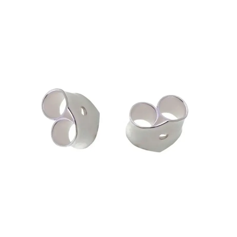 Fornituras plata Ley 925m para pendientes presión 6.3mm. pico 1 par (2 unidad)