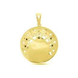 Virgen de la Alegría Medalla en Oro de 18k maciza 24 mm. calada con