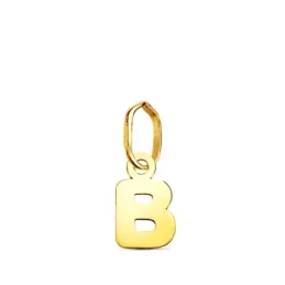 Colgante Inicial en Oro de 18k letra B con 8.2 mm. lisa acabada en br