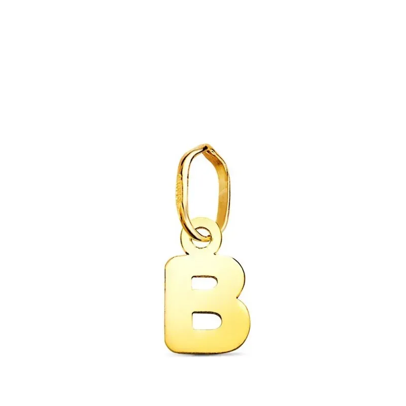 Colgante Inicial en Oro de 18k letra B con 8.2 mm. lisa acabada en br