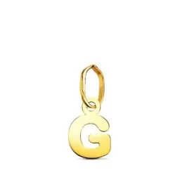 Colgante Inicial en Oro de 18k letra G con 8.3 mm. lisa acabada en br