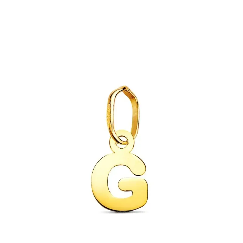 Colgante Inicial en Oro de 18k letra G con 8.3 mm. lisa acabada en br