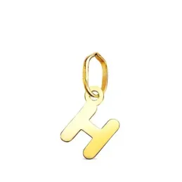 Colgante Inicial en Oro de 18k letra H con 8 mm. lisa acabada en bril