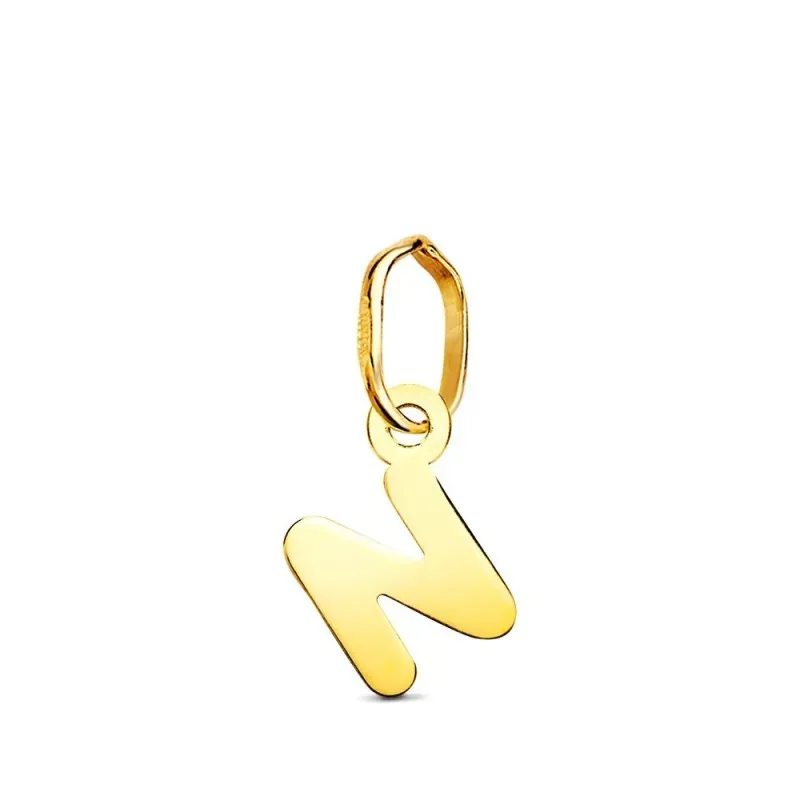 Colgante Inicial en Oro de 18k letra N con 8 mm. lisa acabada en bril