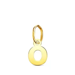Colgante Inicial en Oro de 18k letra O con 8.3 mm. lisa acabada en br