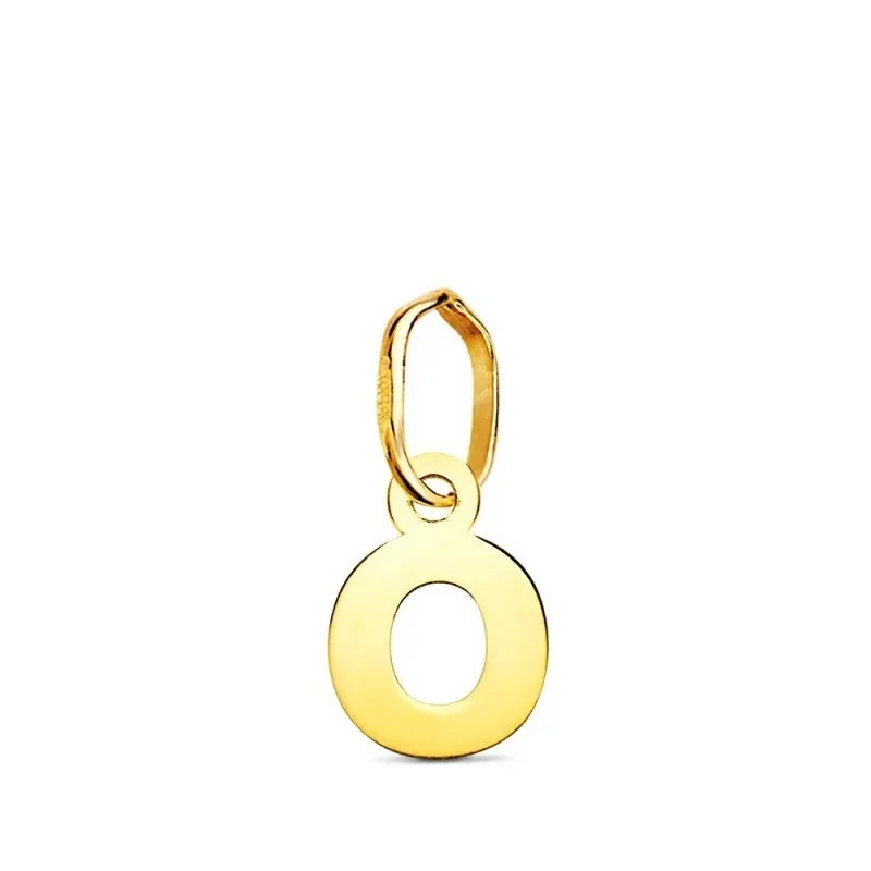Colgante Inicial en Oro de 18k letra O con 8.3 mm. lisa acabada en br