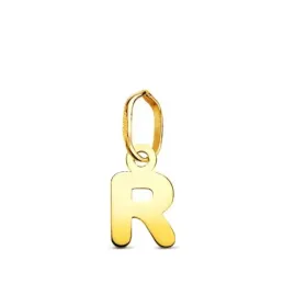 Colgante Inicial en Oro de 18k letra R con 8.3 mm. lisa acabada en br