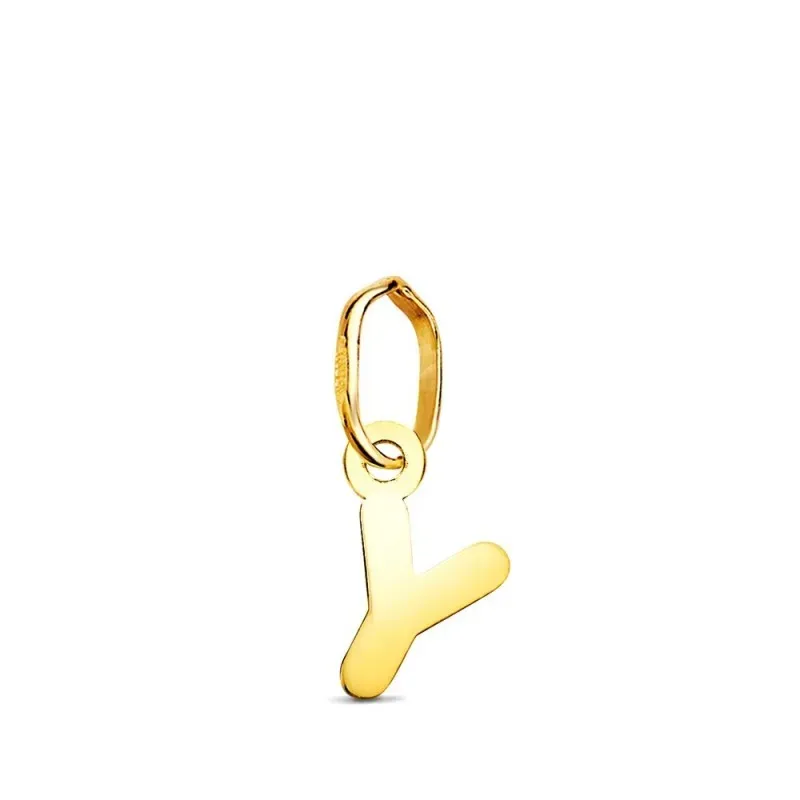 Colgante Inicial en Oro de 18k letra Y con 8.3 mm. lisa acabada en br