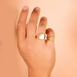 Sello oro 18k caballero circonita hueco [7521]